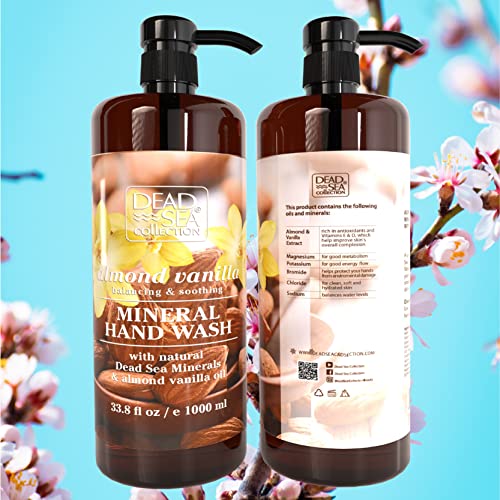Dead Sea Collection Hand Soap Almond Vanilla Foaming Hand Soap with Minerals Pack of 2 (67.6