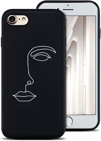 Coque Iphone 7 8 Etui En Silicone Noir Mat Ultra Mince Tpu Bumper Cover Housse De Protection Avec Anti Scratch Caselover Souple Anti Choc Telephone Case Coque Pour Iphone 7 8 Demi Visage Amazon Fr High Tech