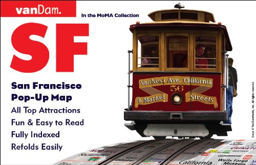 Pop-Up San Francisco Map by VanDam - City Street Map of San Francisco, California - Laminated folding pocket size city travel and Transit (BART, MUNI, CalTrain) Pop-Up Map, 2014 Edition