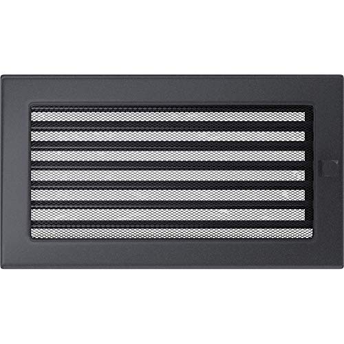 KRATKI Ventilation Grille Hot Air Grille 17 x 30 cm Graphite with Blind