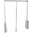 Emuca 7086211 Pull Down Hanging Wardrobe Rail, Adjustable 600-830mm, Chrome Finish