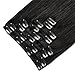 Human Hair Clip in Hair Extensions 120g 22Inch Jet Black Straight Real Hair Extensions Double Weft Clip in Extensions for Women 7Pieces/Lot with 16Clips in
