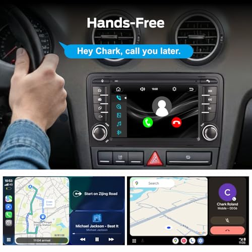 Autoradio Linux per Audi A3 S3 RS3 2003-2012 con CarPlay Wireless e Android Auto, avvio in 2 secondi, comandi fisici tramite manopola, audio di livello OEM, Porta Quadlock Plug & Play
