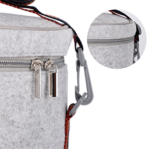 Unichart Stainless Steel Square Lunch Box Insulated Lunch Bag Lock Container Bag Spoon and Chopsticks Set Food Storage Boxes for work and school (3-Tier) (round lunch bag) - Thumbnail 7