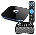 EVANPO Q BOX Android 6.0 Smart TV BOX Amlogic S905X Quad Core Speed 2GB RAM 16GB ROM (Backlight Wireless Keyboard Included)
