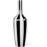 Torre & Tagus Abstract Black and White 15" Tall Ceramic Vase - Modern Decor for Living Room, Bedroom, Entryway