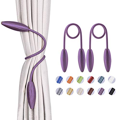 Pretty Jolly 2 Pack DIY Twist Curtain Tiebacks Creative Decorative Drape Tie Backs European Style Random Modelling Curtain Holdbacks for Home & Office Window Blackout & Sheer Drapery (Purple) — image 1