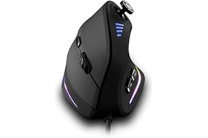 Vertical Mouse, Ergonomic USB Wired Vertical Mouse with [5 D Rocker] [10000 DPI] [11 Programmable Buttons], RGB Gaming Mouse 