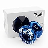 Unresponsive YOYO, Magicyoyo P.LOTOR Newest Design V1 Polished Alloy Aluminum Professional Yo-yo Ball with Decent Package (Blue with Silver Acid)