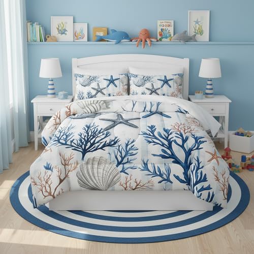 QOOMO Coastal Comforter Set Full Size