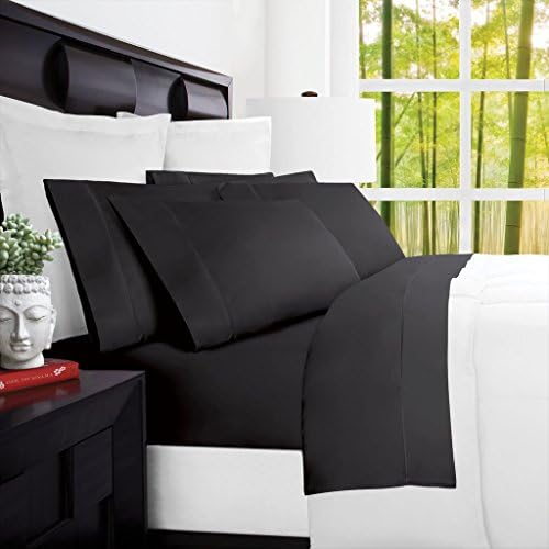 Mandarin Home Luxury 100 Percent Rayon Derived from Bamboo Bed Sheets - Eco-Friendly, Hypoallergenic and Wrinkle Resistant - 4-Piece - (Queen, Gray)