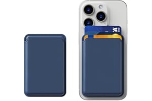 KPNEOL Magnetic Wallet for iPhone, Leather Magnetic Phone Wallet Mag Wallet RFID, Magnetic Wallet 3 Card Holder for iPhone 15/14/13/12 Series, Indigo Blue