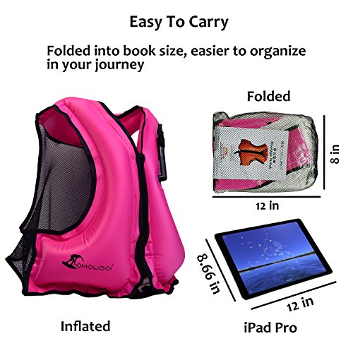 OMOUBOI Adult Inflatable Swim Vest Life Jacket For Snorkeling - Thumbnail 5