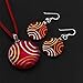 925 Sterling Silver Hand Painted Murano Glass Red Multi Ciricles Round Dangle Hook Earrings 1.8”