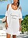 Womens Letters Print Baggy Swimwear Bikini Cover-ups Beach Dress(One Size,Z-White)