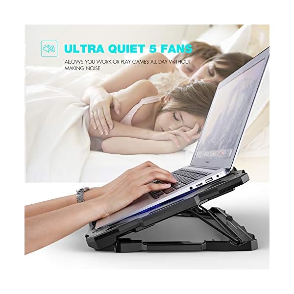 havit-Laptop-Cooling-Pad-Computer-Quiet-Cooler-with-5-Quiet-Fans-and-2-USB-Ports-Portable-Cooling-Stand-with-LED-Light-for-14-17-Inch-Laptopblue havit Laptop Cooling Pad Computer Quiet Cooler with 5 Quiet Fans and 2 USB Ports, Portable Cooling Stand with LED Light…