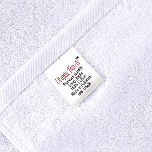 Utopia Towels Bath Towels Set, White Luxurious 700 GSM 100 Ring Spun Cotton Quick Dry