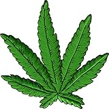 Pot Leaf - 4 inches! - Embroidered Iron On or Sew On Patch (Hemp / Marijuana / Dope / Grass / Weed / Bud)