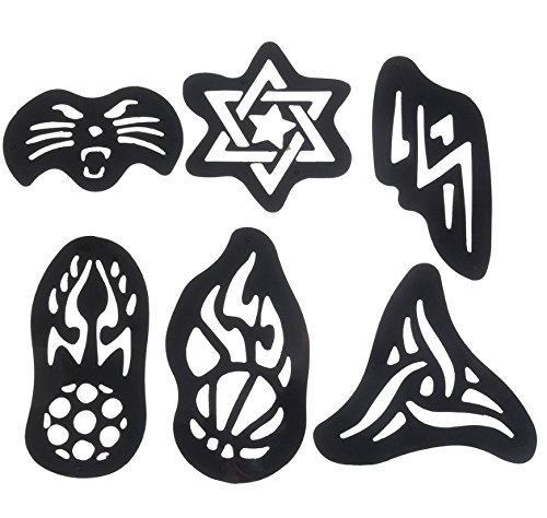 Lucktao 25pcs/set Hair Tattoo Template Hair Trimmer Carved Dye Coloring Tattoos Patterns Stencil DIY Salon Barber Tools - Thumbnail 4