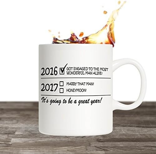 Engagement coffee Mug. Got engaged to the most wonderful Man in the world checklist ceramic coffee mug.