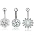 REVOLIA 3-4Pcs 14G Stainless Steel Belly Button Rings for Women Girls Navel Rings CZ Body Piercing Jewelry