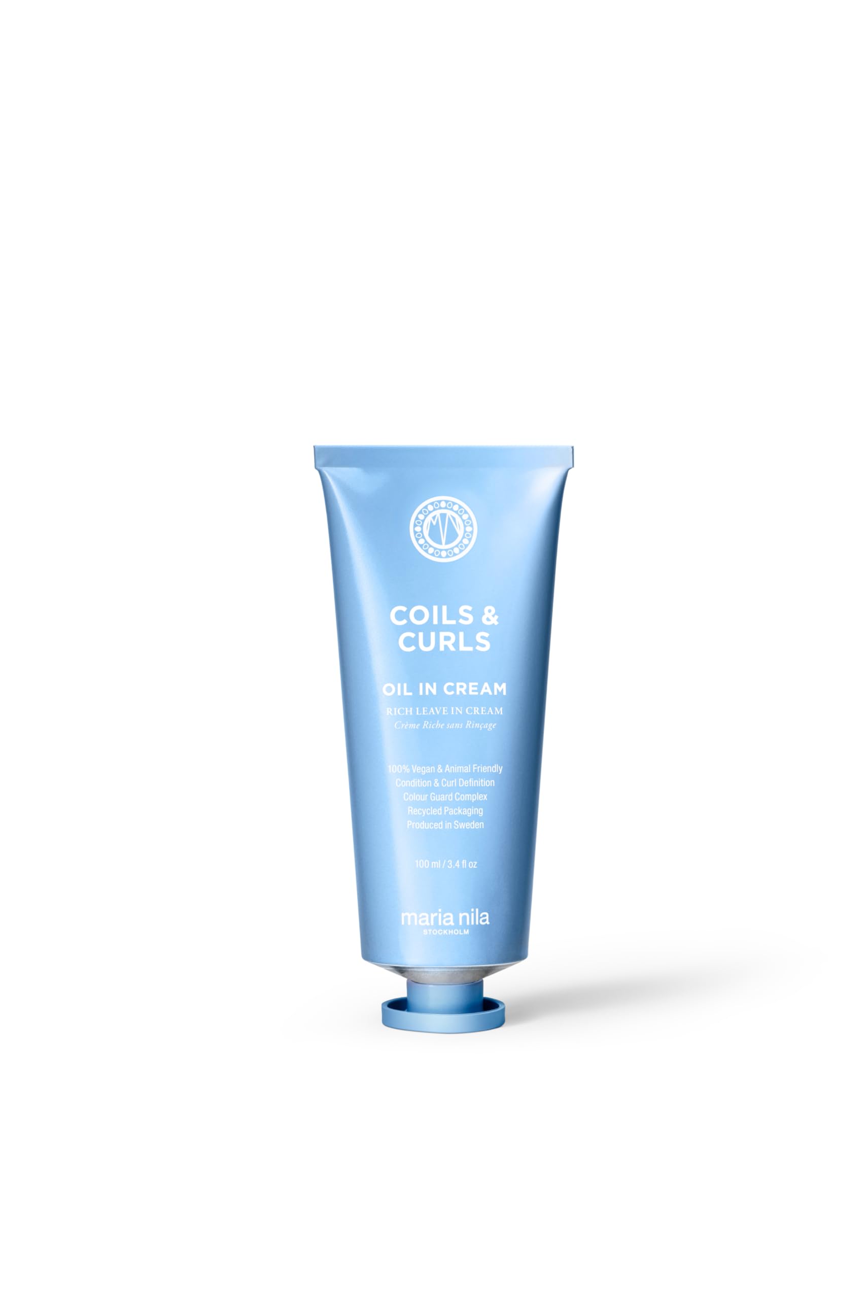 Maria Nila Coils & Curls Oil-In-Cream, 100 ml, For Curly & Wavy Hair, Jojoba oil to Stay Hydrated while Washing, Shea butter for Curl Enhancement, 100% Vegan