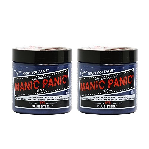 Manic Panic Semi-Permament Haircolor, Blue Steel 4 oz (Pack of 2)