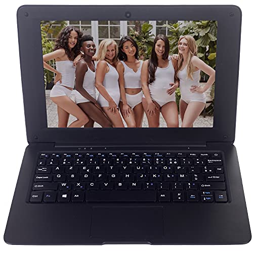 Bigmachine Windows 10 Laptop Mini 10.1 Inches 32 GB French AZERTY Keyboard Ultra Thin and Lightweight Netbook Quad Core PC HDMI Webcam Netflix Youtube (Black)