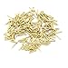 Linwood Miniature Round Head Nails Multi-Purpose for DIY Projects Decorative Pictures Jewelry Boxes Household Accessories Nail 200pcs Classic Color(0.04x0.23inch)(1×6mm, Gold)