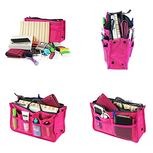 Focussexy Handbag Organizer Multi Pocket Purse Tote Sky Blue