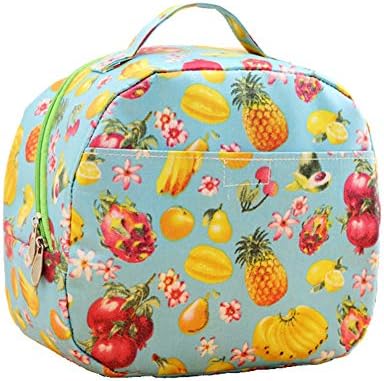 Joyfeel Buy 1Pcs Fruit Pattern Lunch Bag Thermal Insulation High Capacity Lunch Tote Bag Portable Lunch Pouch Waterproof Oxford Cloth Picnic Box Tote Cooler Lunch Sacks Handbag Blue