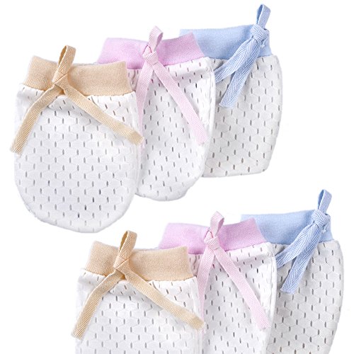 Cunina No Scratch Mittens 3-Pair Newborn Baby Gloves for 0-6 Months Baby Boys Girls - Thumbnail 7