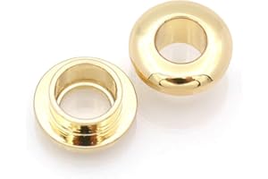 CRAFTMEMORE Metal Push Snap Together Grommet Snap Rings Eyelet O-Rings Purse Loop Easy Installation Pack of 10 (5mm (3/16"), Gold)