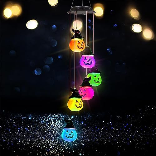 Halloween Pumpkin Lights, Solar Pumpkin Light for Halloween Decorations Outdoor, Light up Pumpkins Waterproof Fairy Lights for Outside Garden Decor Yard Front Door Party Window Decorations