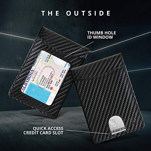 Slim Bifold Wallets For Men - Money Clip Wallet RFID Front Pocket Leather Thin Minimalist Mens Wallet Credit Card Holder