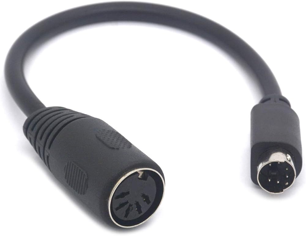 OpenII PS/2 to AT Keyboard Adapter 6 Pin Mini Din to 5 Pin MIDI Female