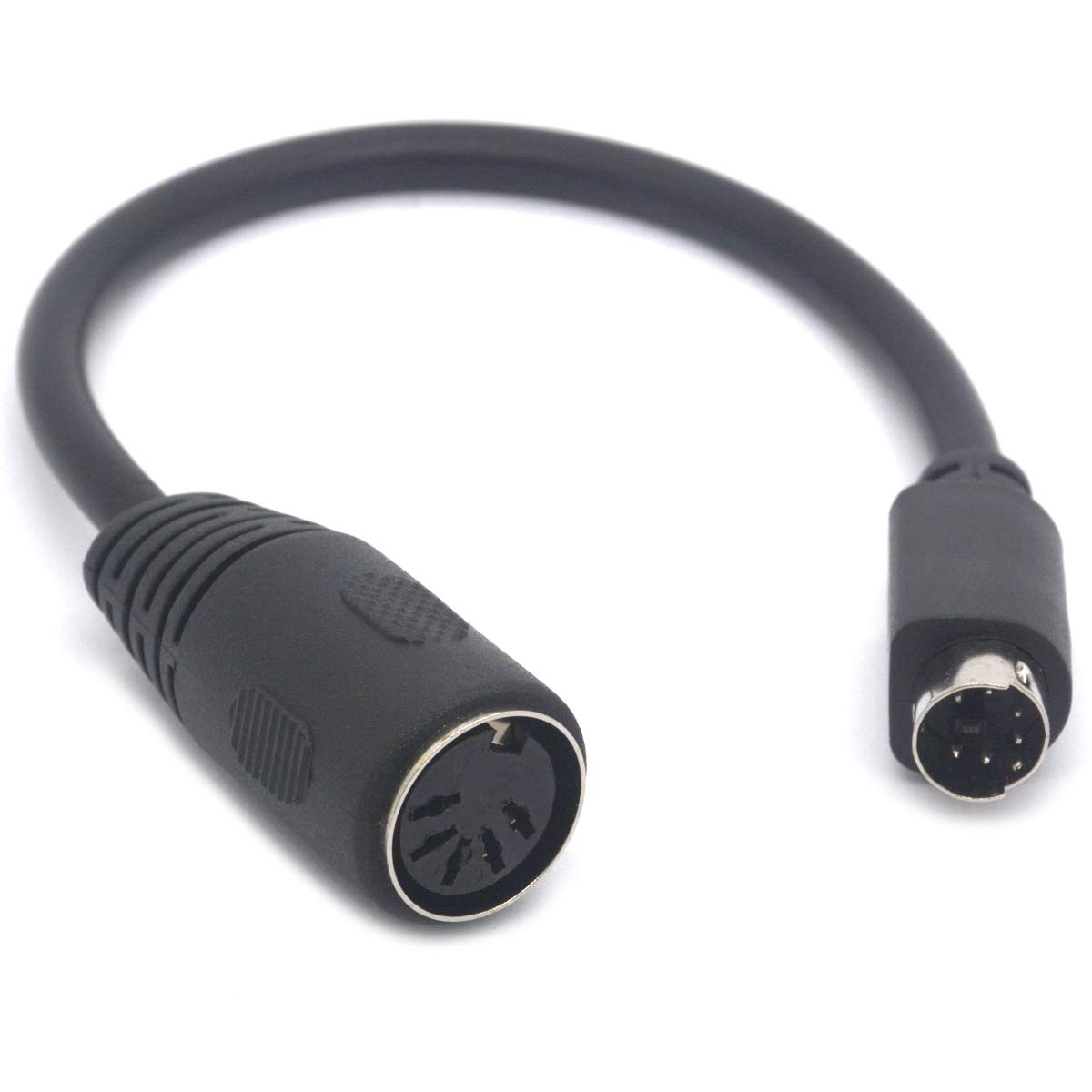 OpenII PS/2 to AT Keyboard Cable Adapter - 6 Pin Mini Din Male to 5 Pin MIDI Female Keyboard Adaptor (5 Female To 6 Male)