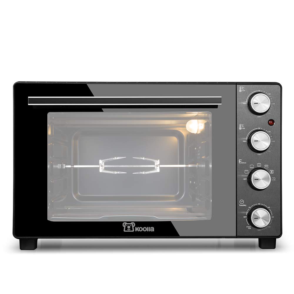 35L Electric Mini Oven with Double Layer AntiScalding Glass,Multiple