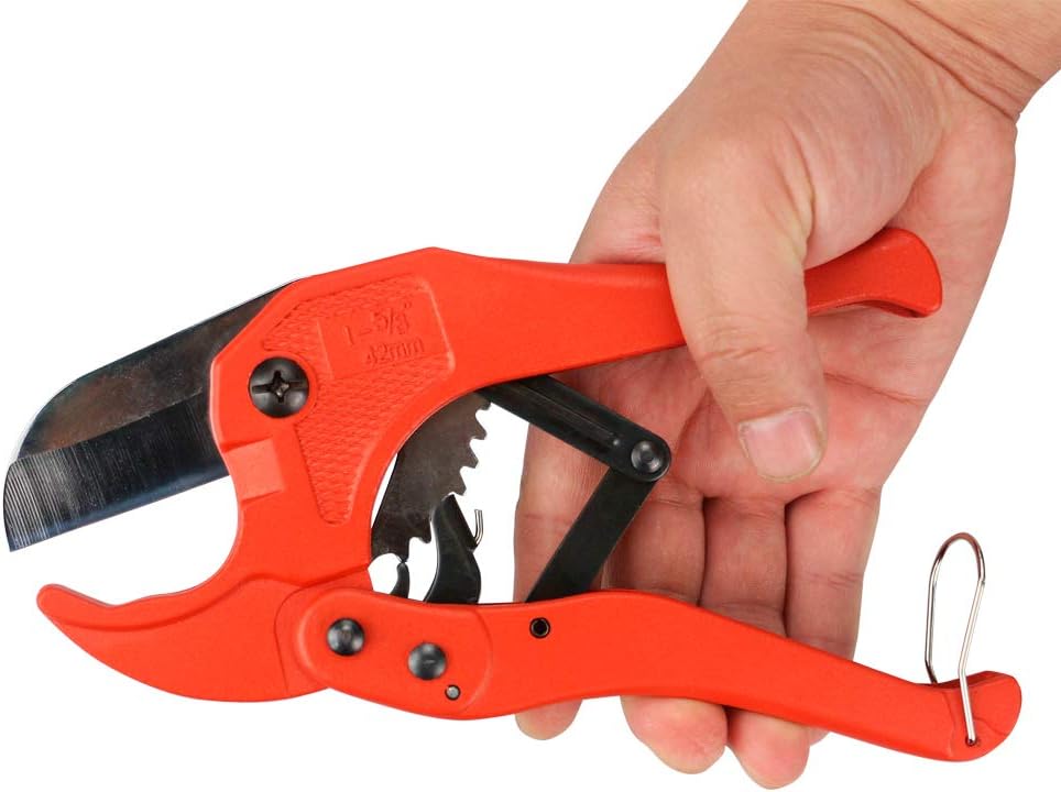 Dechengbao PC-301 PVC Pipe Plumbing Tube Plastic Hose Cutter Pliers Tool 1/8-inch to 1-5/8-inch Ratcheting Type Pipe Cutter