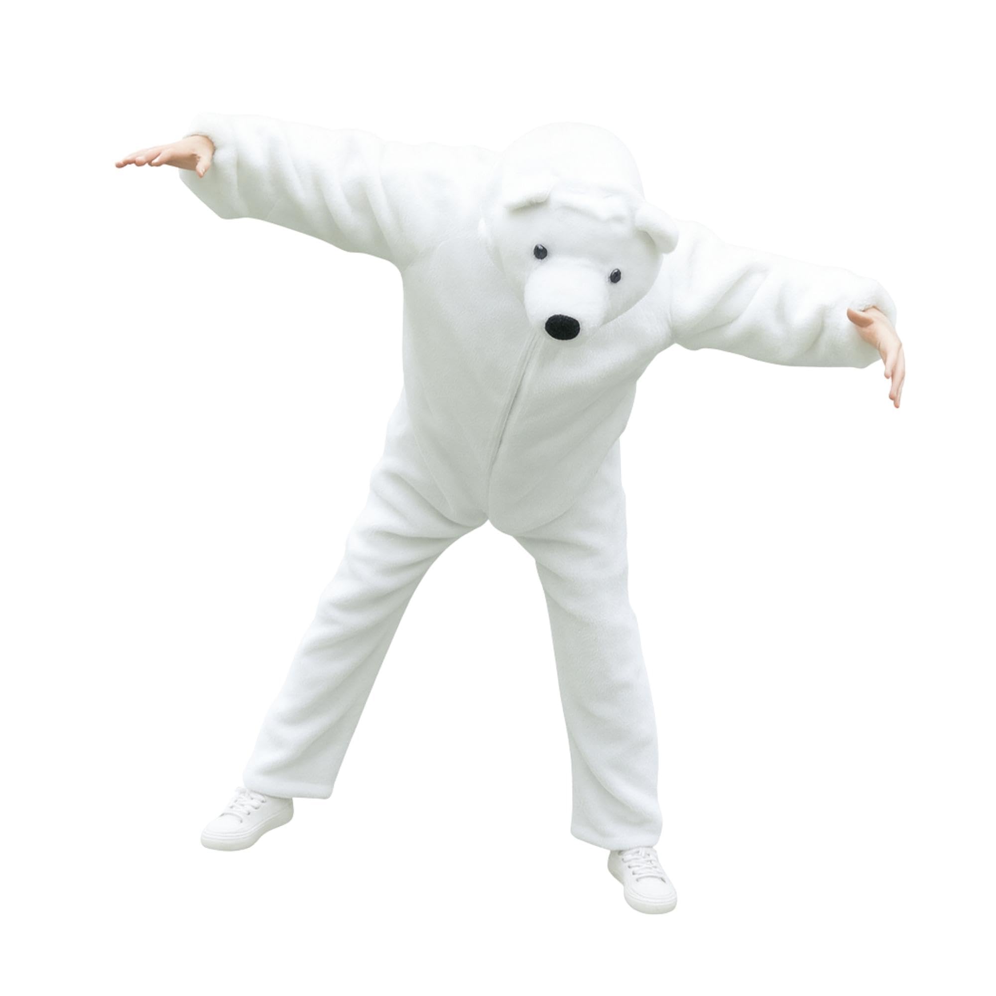 Polar Bear Costume, F24 Size M-XL, Polar Bear Fancy Dress Costume for Carnival, For Men & Women, Animal Costume