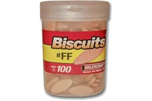 Milescraft 5355#FF Biscuits in a Bottle (100 pc.) - For use in Wood Joining, Woodworking, and Crafting. Works with Standard Biscuit Joiners. – Size #FF, Beige