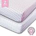 Universal Fit Crib Sheets - 100% Natural Soft Jersey Knit Cotton for Standard Crib and Toddler Mattress - 2 Pack (Pink Polka Dot, Chevron) by Ziggy Baby