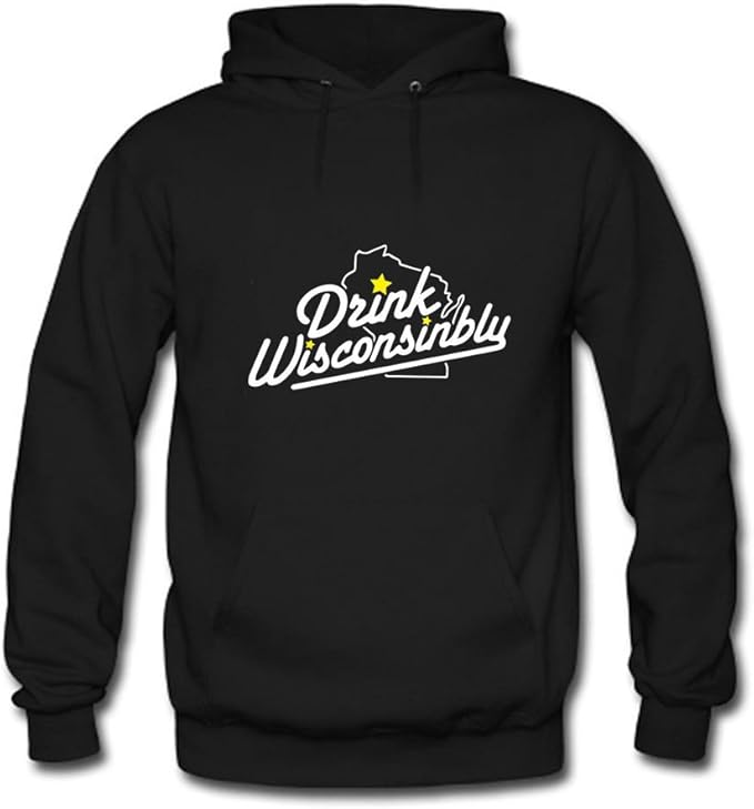 Amazon.com: Drink Wisconsinbly Logo Star For men Printed Sweatshirt