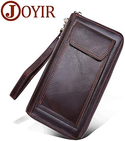 Men's Genuine Leather Clutch Bag Phone Bag Long Business Wallets