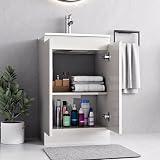 BELOFAY Denvor White 500mm Floor Standing Bathroom Vanity Unit with Basin view 2