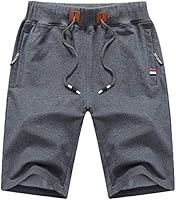 QPNGRP Mens Shorts Casual Drawstring Zipper Pockets Elastic Waist