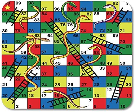 VANKINE Mouse Pads Colorful Kid Snakes and Ladders Board Game Start Finish Puzzle Number Mouse pad 9.5" x 7.9" for Notebooks,Desktop Computers Accessories Mini Office Supplies Mouse Mats