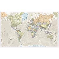 Maps International Giant World Map - Classic World Map Poster - Laminated - 77.5 x 46