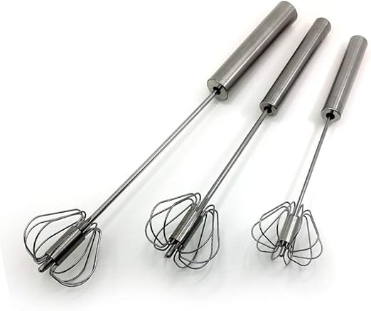 3PCS Hand Push Rotary Whisk Blender (3 