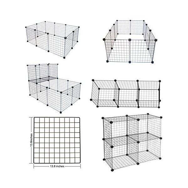 LANGXUN Metal Wire Storage Cubes Organizer, DIY Small Animal Cage for Rabbit, Guinea Pigs, Puppy | Pet Products Portable…